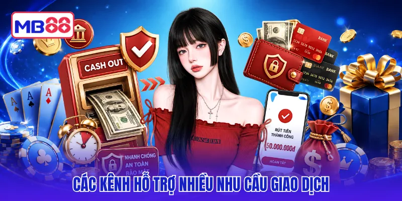 Các kênh hỗ trợ nhiều nhu cầu giao dịch