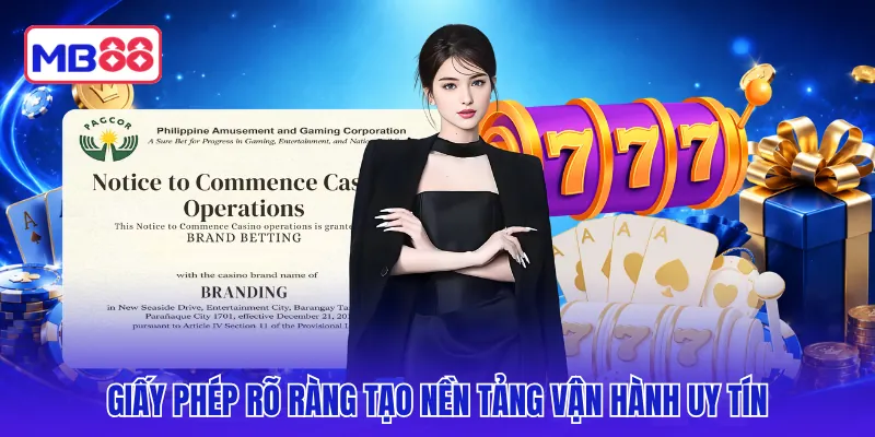 Giấy phép rõ ràng tạo nền tảng vận hành uy tín